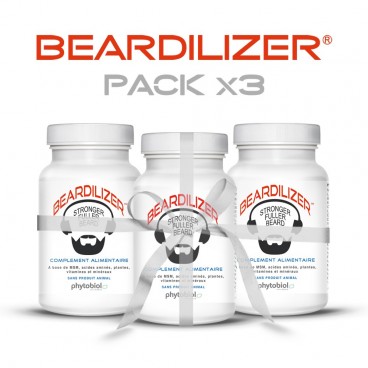 Beardilizer - Pack 3 Flacons de 90 Capsules - Accélérateur de Pousse de Barbe